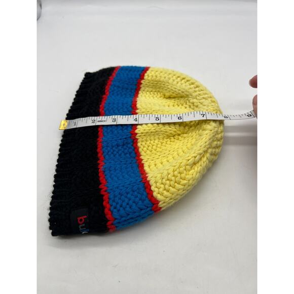 Bula Knit Beanie Striped Yellow Black BLue Red OSFM Unisex - Picture 8 of 10